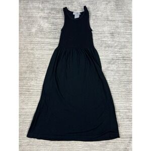 Lark + Grey‎ Dress Womens S/M Black Sleeveless Smocked Knee Length Rayon Blend